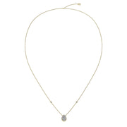 Pendentif diamant naturel poire et diamants naturels ronds 0.90 carat or jaune Carla
